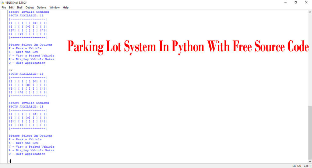 Parking Lot System In Python With Free Source Code