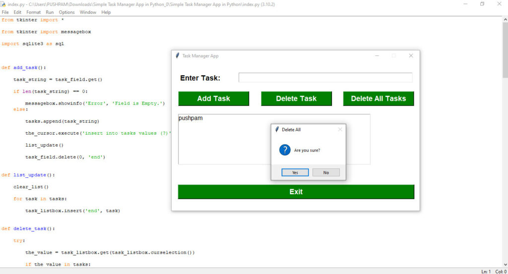 Task Manager App in Python with Free Source Code 1 Task Manager App in Python Free Source Code