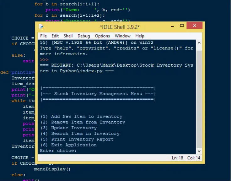 Stock Management System in Python with source code 1 simple inventory system python